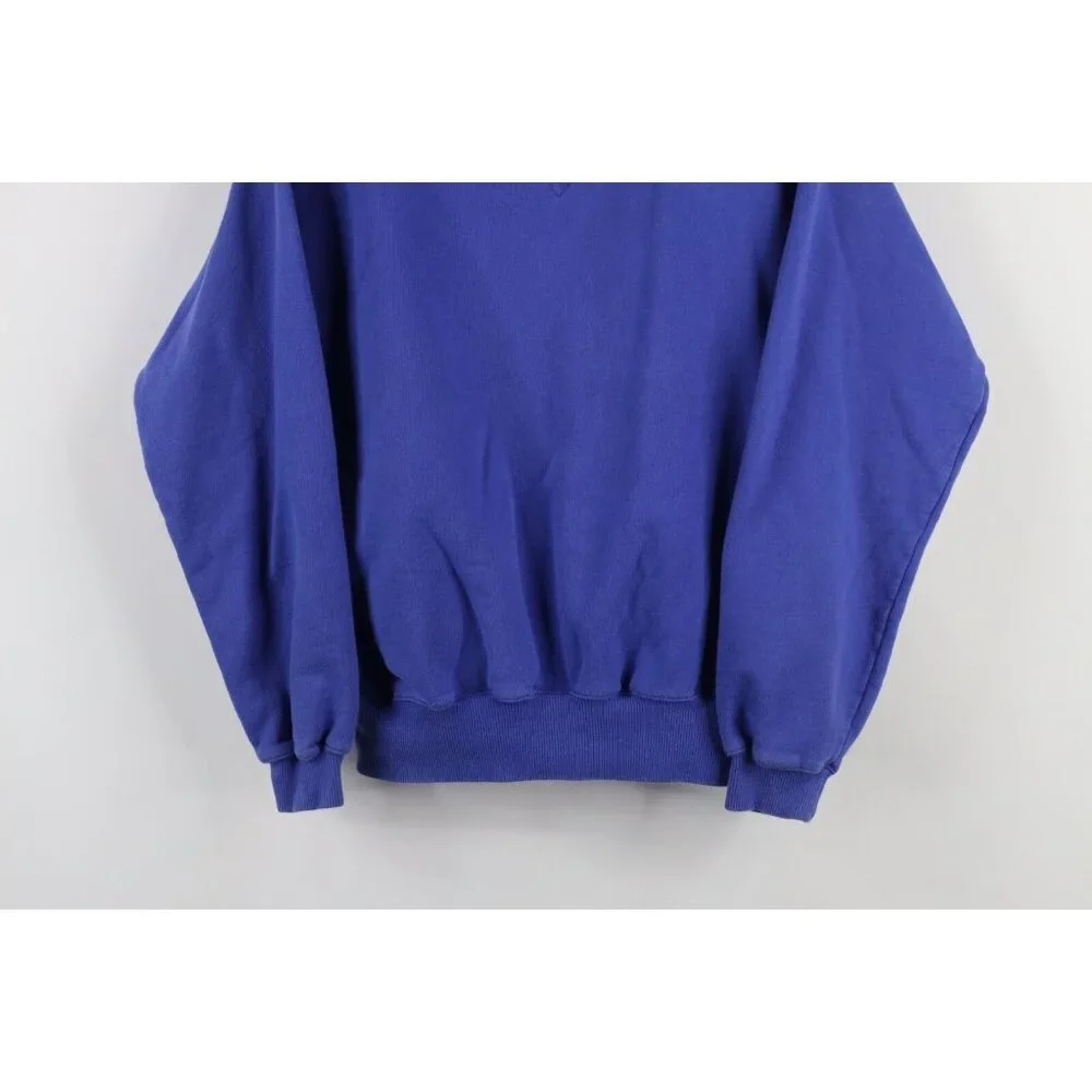 Vintage 90s Streetwear Womens Small Faded Blank Color Block Collared Sweatshirt - Picture 3 of 13